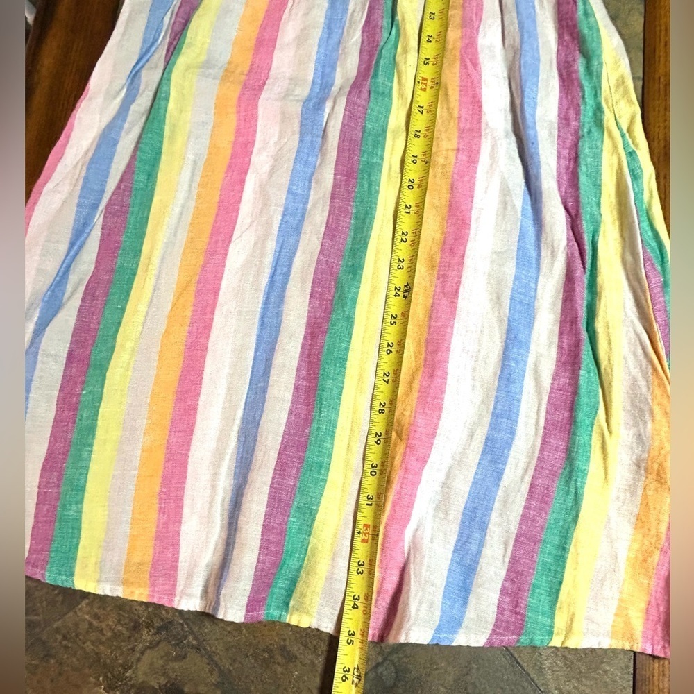 C&C California Rainbow‎ Stripe Linen Halter Dress Boho Beach Festival Summer S - Picture 9 of 10